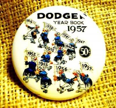 1957 Brooklyn Dodger Yearbook Pin
